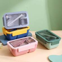 Lonchera Portátil Con Fiambrera Pocillo Cjubiertos y Palillos - Rosa - Ver 3