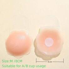 1 Pair Lift Bra Petals, Lightweight Invisible Silicone Nipple Covers For Backless, Strapless Dresses, Summer, Random Delivery Of Straight Or Curved Edge Styles - Multicolor - View 14