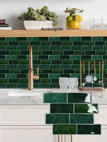 10pcs/Pack Removable 3D Ceramic Tile Stickers, Easy To Install, Waterproof, Self-Adhesive Wallpaper For Kitchen, Furniture, Kitchen Backsplash, Bathroom, Room Decor, Holiday Party Background - Multicolor - View 21