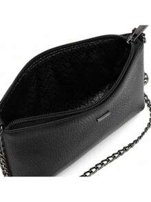 USEVITTAL Vittal Clutch Annelise Women's Bag In Genuine Leather Black With Chain Strap - Hitam - View 7