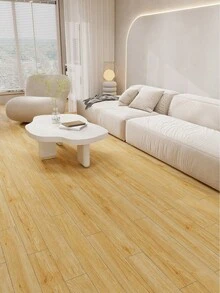 Madebyblanc 1 卷米色厚剥离粘贴地砖贴纸（厚度：0.25 毫米），防水防滑乙烯基地板贴纸，自粘厚乙烯基贴纸适用于浴室、客厅、卧室、厨房、房车、可移除壁纸、墙贴和地板贴纸，适用于卧室和客厅 - 加厚米黃色 - 查看 14