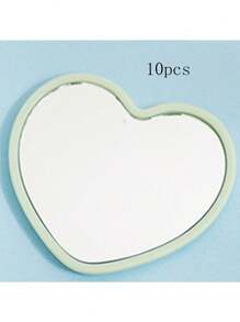 10 piezas de espejos de maquillaje en forma de corazón, espejos de maquillaje portátiles para viajes, espejos de maquillaje mini, regalos portátiles para mujeres y niñas, decoraciones del Día de San Valentín, maquillaje, barato, decoración de habitación, tocador, viaje, dormitorio, accesorios de maquillaje, espejo, espejo de tocador, mini espejo, espejo compacto, espejo pequeño, espejo de mano