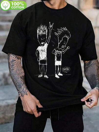 Camiseta Punk Gótica - Diseño de Colisión de Cabeza Aplastada y Cabeza de Trasero, Camiseta Deportiva Casual Negra para Hombres y Mujeres, Regalo Perfecto para el Día de San Valentín y Pascua, Actividades al Aire Libre, Ropa Casual, Moda Vanguardista, Tela Duradera, Ropa Unisex, Conjunto para Parejas, Estilo Vanguardista, Ajuste Cómodo, Ropa Unisex, Moda para Parejas