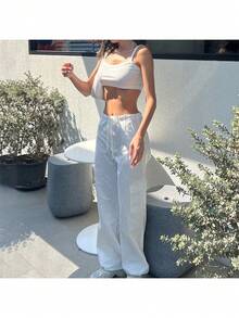 Women's Cargo Pants, Street Style, Versatile And Comfortable - 白色 - 查看 1
