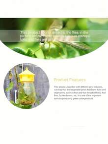 Innovative Fly Trap Bottle - No Electricity/Battery Required, Yellow And Clear Design With Hanging Hook, And Harmless Fly Catcher For Summer, Plastic For Indoor/Outdoor Use - Multicolor - View 5