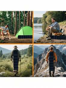 1 件可折叠便携式太阳能充电板，USB 输出，适合在旅行或露营期间为手机、风扇和其他设备充电