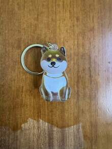 1个透明狗狗收纳胶囊钥匙扣，送给猫狗爱好者的趣味礼物 - 透明椭圆形钥匙扣配件，适合猫咪爱好者和宠物主人，无需电池，可作学校、汽车配件，哥特风、Y2K风格，透明盒子毛绒小狗钥匙扣 - 可挂在包包或钥匙上，可爱的日常配件，通勤必备，也是送给宠物爱好者的礼物 - 彩色 - 查看 9