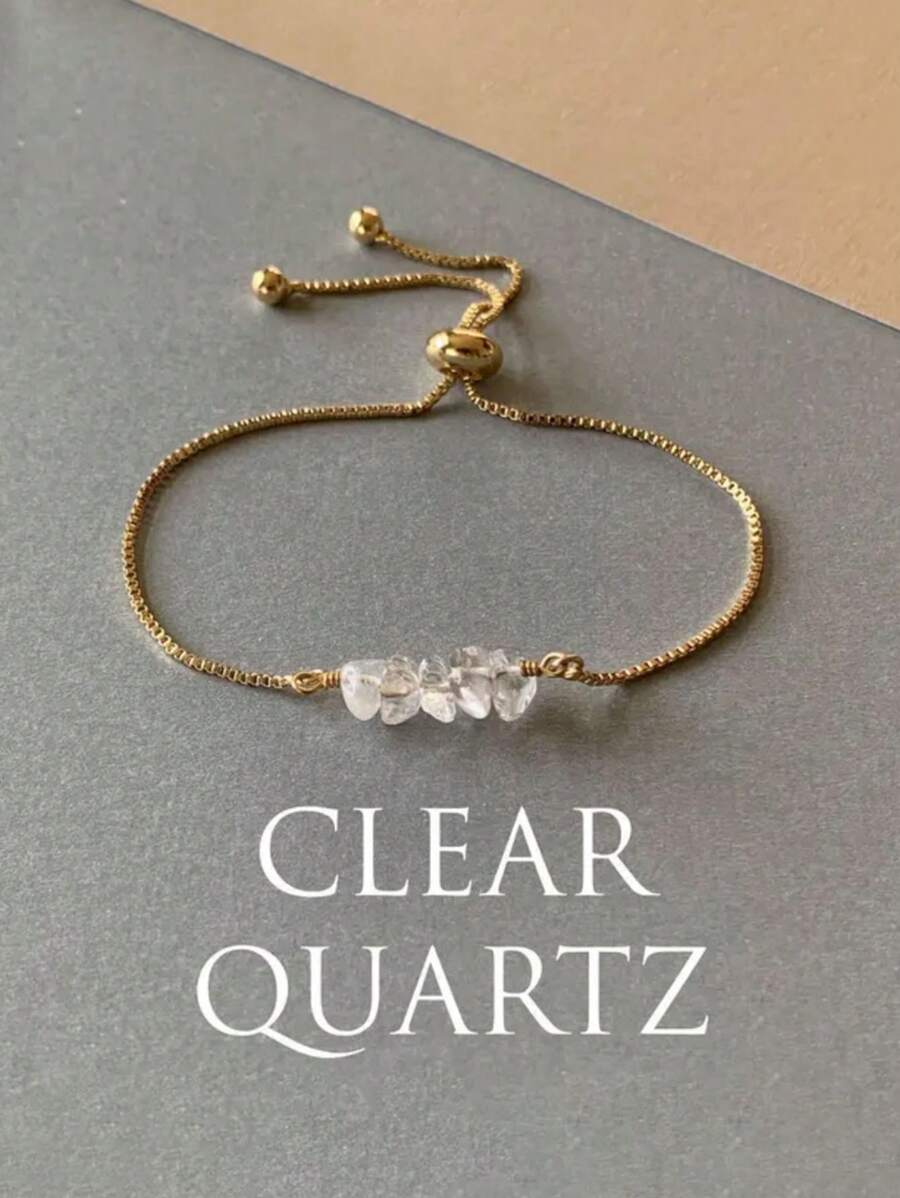 Chain White Crystal Bracelet, Soul Purification Bracelet, Healing Crystal