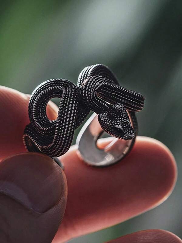1pc Snake Ring, 12 Zodiac Snake Handmade Adjustable Wrap Around Snake Ring, Necklace Pendant Jewelry, Wholesale For Women, Elegant Fashion Jewelry Set With Earrings, Rings, Necklace, Perfect Matching Accessories