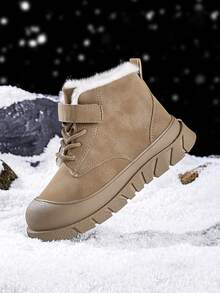 Children's Hiking Boots, Thermal Lined, Wide Toe Box, Suitable For Boys And Girls Daily Casual And Outdoor Hiking, Camping, Autumn/Winter New - Camel - View 5