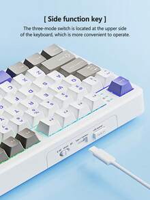 AULA F108 Three-Mode Mechanical Keyboard, Supporting Wired/Wireless Connection, 108 Fully Arranged Layout, Cool RGB Lighting Effect, Compatible With Windows/IOS System, Ergonomic Design, Suitable For Connecting Computers And Notebook Devices.