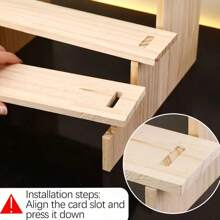 多层化妆品、模型、珠宝展示架 - 木質色 - 查看 7