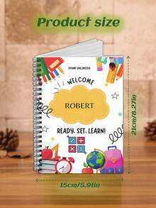 Cuadernos personalizados - Cuaderno con nombre de maestro, cuaderno de espiral, regalo para expresar gratitud a los maestros, palabras de elogio del maestro, regalo para el primer día de clases, regalo de los estudiantes, adecuado para estudiantes, regalo para niños, set de artículos escolares esenciales, regreso a clases, suministros escolares, regreso a clases, regalo escolar, para la oficina, estudiantes de secundaria, multifuncional, personalizado, trabajadores, clientes, estudiantes, para negocios/trabajo/oficina, para la escuela - Multicolor - Ver 4