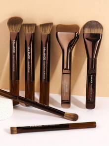 MAANGE 2/3/5/7/11/12pcs Skin-Friendly Super Soft Professional Travel Makeup Brush Set, Includes Face Brush, Powder Brush, Foundation Brush, Concealer Brush, Contour Brush, Nose Brush, Highlighter Brush, Detail Brush, Made Of High-Quality Synthetic Hair, Comfortable And Versatile For Home Or Travel Use