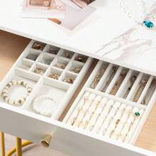 2 件天鹅绒隔层首饰收纳盒，耳环耳环戒指手链分隔托盘，防刮珠宝收纳盒，奢华梳妆台化妆收纳盒（不含摄影道具，多种颜色可选） - 彩色 - 查看 9