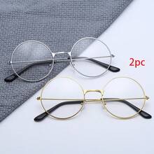 1pc Ladies Level Student Light Mặt tròn Hiển thị Mặt phẳng Gương phẳng Khung trơn - cà phê sữa - Xem 6