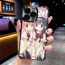 Cute Japanese Anime Girl Pattern Y2K Phone Case For Phone 16 15 14 13 12 11 Pro Max X XR XSMAX 8 7 Plus Shockproof Transparent Soft Back Cover