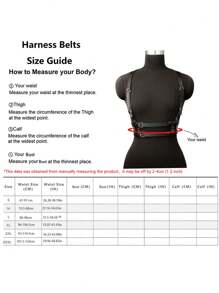 Leather Chest Harness Belt For Women,Leather Harness Belt For Women,Goth Chest Leather Belt,Valentine's Day Gift,Ladies' Harness Leather