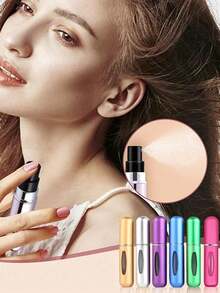 1pc Purple Refillable Perfume Bottle With Spray Pump, Portable Travel Cosmetic Container, Mini Atomizer Spray Bottle, Valentine's Day Gift. - Màu tím - Xem 2