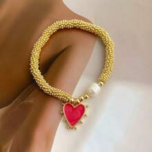 1件波西米亚风优雅奢华养殖珍珠心形串珠手链，女士姐妹及情侣珠宝礼物，适合日常、派对、节日、圣诞节佩戴 - 手鍊 - 查看 19