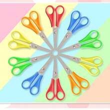 儿童手工剪刀尺子剪刻度小剪刀小学生剪纸剪刀圆头线头剪