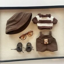 Casual Versatile Sweater, Bucket Hat, Bib Pants Outfit, 1st & 2nd Generation - Multicolor - View 2