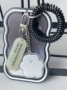 1 Stück Rückkehr zur Schule transparente Farbverlauf wellige Kartenhülle mit niedlichem Wolken- & inspirierendem Zitat-Anhänger - strapazierfähige TPU Buskartenhalter für den Campus, Urlaubsgeschenke