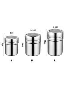 1 pezzo Dispenser per polveri, contenitore in acciaio inossidabile per matcha, caffè, cacao in polvere, setaccio domestico, bottiglia per farina da pasticceria, setaccio per zucchero a velo, spargipolvere. Sono disponibili più specifiche per la selezione.