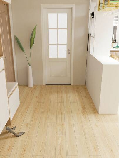 1 卷米色厚剥离粘贴地砖（厚度：0.02 英寸），防水防滑贴纸，自粘厚乙烯基地板，适用于浴室、客厅、卧室、厨房、房车，17.7 * 118 英寸地砖地砖自粘地砖剥离粘贴客厅装饰房间装饰家居装饰