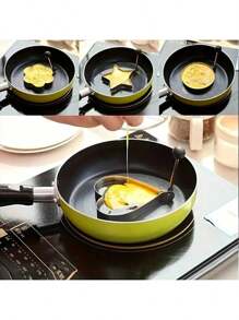 1 件加厚不锈钢心形鸡蛋模具、创意鸡蛋圈模具、不粘易清洗鸡蛋造型器、早餐鸡蛋烹饪工具、厨房 DIY 心形鸡蛋模具、耐热鸡蛋制作器、有助于制作完美的心形煎蛋、厨房烹饪小工具、适用于厨房、烘焙、早餐、午餐鸡蛋制作、厨房配件、厨房必需品、厨房工具、厨房用品、烘焙用品（颜色随机） - 彩色 - 查看 3