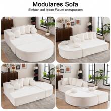 Vollkomprimiertes knochenloses Sofa – Modernes modulares Wolkensofa für Wohnzimmer & Schlafzimmer | Segmentiertes Design, bequemer Chenille-Stoff, hautfreundlich, keine Montage erforderlich | Schlankes Design, platzsparend, XXL-Komfort, Sofalandschaft, Premium-Sofas