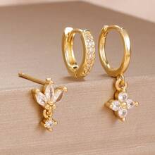 3pcs/Set Exquisite Orange Earrings Including Studs, Ear Hoops, Flowers Shaped, Suitable For Ladies' Dating, Party, Daily Commuting - 3pcs Earrings Set - View 16