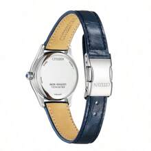 CITIZEN 【露娜限量版】西铁城50米防水机械机芯牛皮表带日韩手表女表蓝色表盘PR1041-18N
