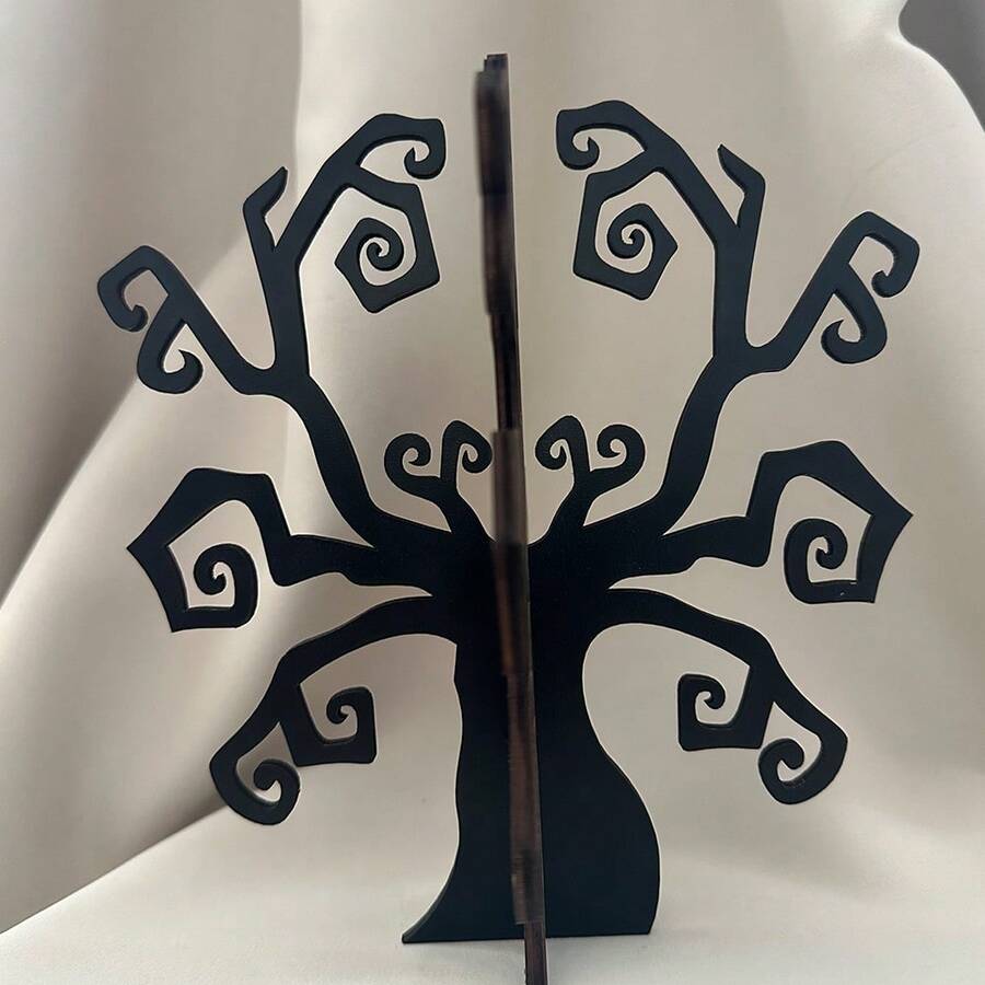 1/2/3 piezas Adornos de madera 3D con árbol negro fantasma vintage, centro de mesa ideal para comedor, dormitorio, sala de estar, ventana, escritorio, oficina, dormitorio, aula, centro comercial, accesorios decorativos, suministros para fiestas de Halloween, regalo sorpresa exclusivo de Halloween para amigos y seres queridos