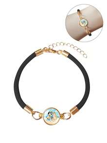 Bluey 1 pieza Pulsera de aleación con diseño de la familia y amigos de la caricatura Blueys, accesorio decorativo de fiesta, accesorio del perro Bluey Bingo, apto para uso diario