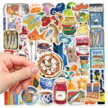 50 Vintage Mediterranean Style Art Stickers - Colorful Food And Lifestyle Designs For Laptop, Luggage, Skateboard, Guitar Decor, Laptop Decor, Colorful Designs, Art Stickers, Cute Stickers, Kitchen, Refrigerator Decor - 50件 - 查看 6