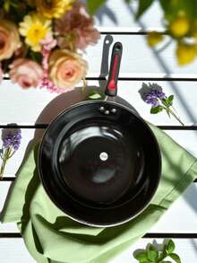 IMPORTEEK Sarten Wok Antiadherente sartén wok antiadherente cocina profesional Importeek aluminio resistente ideal saltear alimentos wok asiático estufa horno hogar - Negro - Ver 4