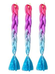 1/3pcs Shiny Sequin Braided Wig, 24 Inch Pre-Stretched Synthetic Metallic Fiber Ombre Hair Extensions, Braid Hair Accessories, Suitable For Women & Girls Attending Music Festivals - Multicolor - View 23