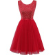 Vải tuyn sequin đỏ