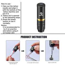 DQFART Wireless Tattoo Gun Kit, Built-In Tattoo Machine, Tattoo Needle, Tattoo Ink, And A Variety Of Tattoo Supplies. It Is A Complete Tattoo Kit Suitable For Tattoo Beginners And Tattoo Artists. A Holiday Gift For Family, Friends, And Couples (Gold)