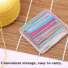 50 szt. plastikowych igieł do szycia ręcznego, igły do włóczki, duże oczka do cerowania, do robienia na drutach, haftu gobelinowego i nawlekania wełny, 7 cm z pudełkiem