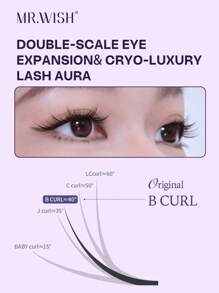 112pcs/Set Innovative Double Lash Stacked Double Magnifying Cooling Thousand Gold Eyes MR.WISH False Eyelashes, Modern Moment Series - Meow Series - Fishing Series Oblique Fly Style - B - View 4