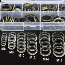 100 件/盒汽车油底壳排放垫片套件，排放塞垫片橡胶排放塞垫片更换密封套件，20 件 M6 - 20 件 M8 - 15 件 M10 - 15 件 M12 - 20 件 M14 - 10 件 M16