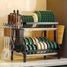 Stainless Steel Dish Drainer Organizer With 2 Tiers - 彩色 - 查看 1