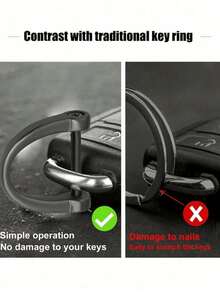 2pcs/Set D-Ring Screw Buckle, Semicircular D-Ring, Suitable For Car Key Chain, Metal Key Chain, Zinc Alloy Accessories, Semicircular D-Ring, Horseshoe-Shaped Buckle, Detachable Luggage Pendant - Multicolor - View 3