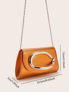 闪亮、耀眼、奢华、迷人、优雅、精致的大号女士手拿包、晚宴包、派对手提包，配有可拆卸链条肩带，适合婚礼、派对、舞会等场合，采用天鹅绒材质，时尚优雅，适合女孩、女士、大学生、年轻职业人士和上班族。 - 橘色 - 查看 8