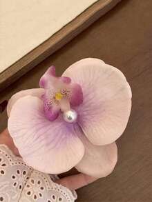 1 件花朵甜美仿真蝴蝶兰花刘海发夹头饰非常适合拍照、海滩派对装饰优雅美丽的情人节礼物、爪夹、发夹、发夹、发夹、发夹 - 彩色 - 查看 15