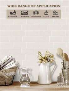 10pcs/Pack Removable 3D Ceramic Tile Stickers, Easy To Install, Waterproof, Self-Adhesive Wallpaper For Kitchen, Furniture, Kitchen Backsplash, Bathroom, Room Decor, Holiday Party Background - Multicolor - View 4