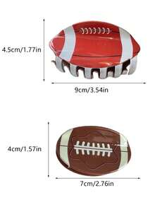 1 件橄榄球形发爪发夹马尾辫夹，适合女性日常使用发饰女式爪夹