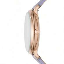Fossil Ladies' Quartz Leather Three-Hand Watch, Stainless Steel Case/Glass Mirror Leather Strap ES4813/ES4812/ES4814 - Purple - View 3